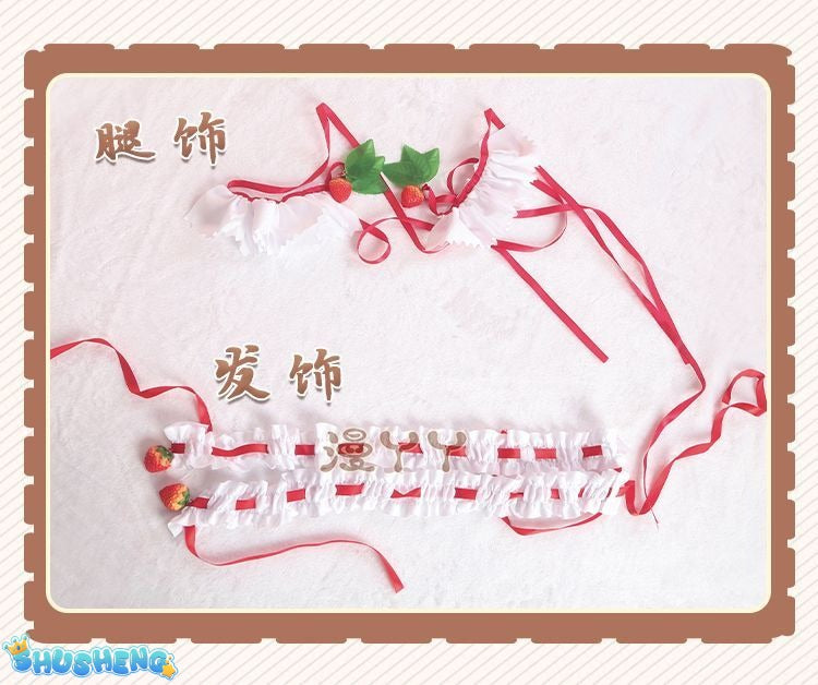 Anime Strawberry Miku 15th Anniversary Cosplay Costume Miku Lovely Lolita Dress Women Halloween Uniform Party Fancy Dress
