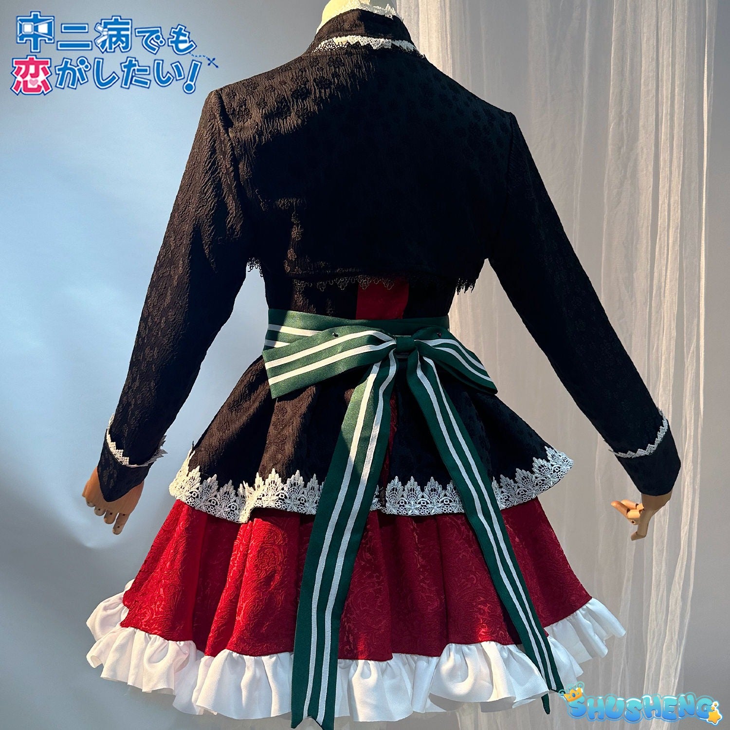 Love, Chunibyo & Other Delusions Takanashi Rikka Cosplay Costume Gothic Dress Wig hat eye mask socks Halloween sweet girl uniform