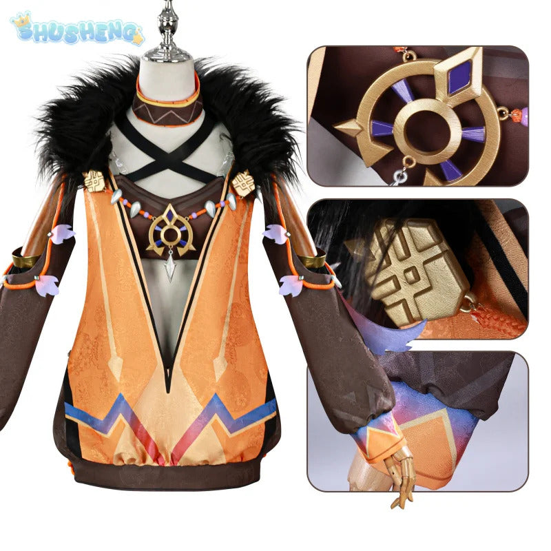 Shusheng-N New Game Genshin Impact Iansan Cosplay Costume Wig Shoes Props accessories dresses Halloween carnival sweet Woman Iansan uniform