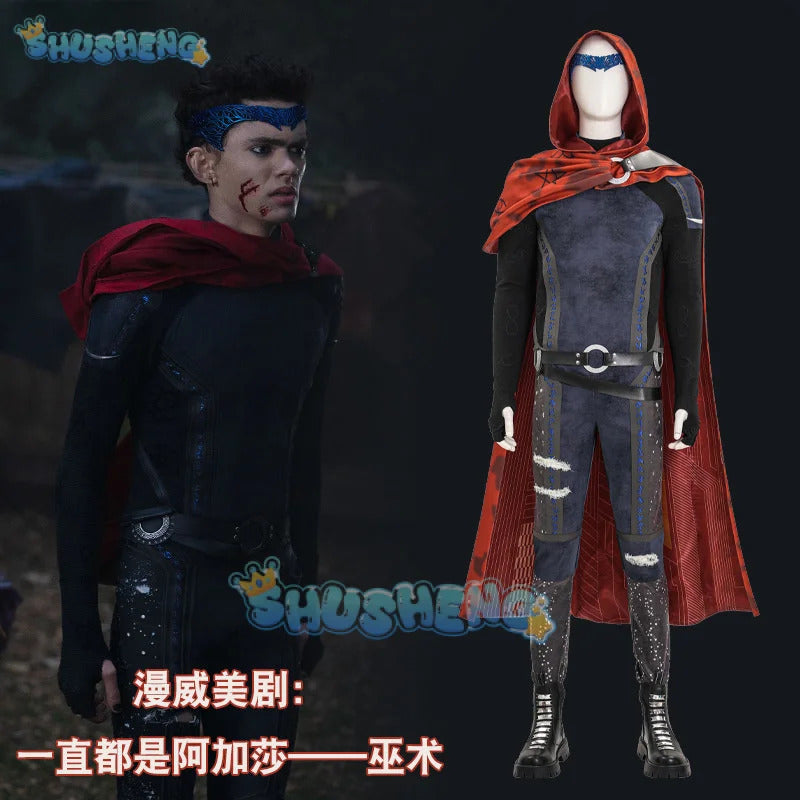 Red Agatha Wiccan Cosplay Costume Billy Kaplan Uniform Halloween Carnival Party Christmas Play Role Clothes Clothing for Men