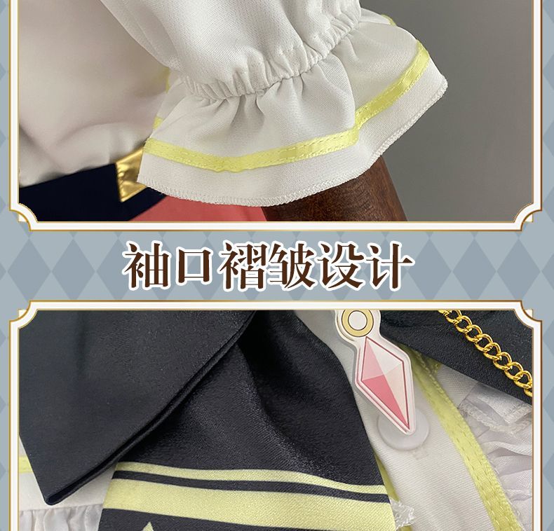 Anime Virtual YouTuber Ace Taffy Cosplay Costume VTuber British Style School Uniform Shirt Strap Dress Wig Woman Cute Party Suit