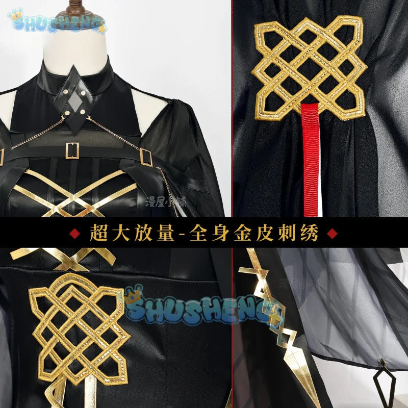 Arknights Laqeramaline Duqa Convalliss Cosplay Costume Dress Uniform Cloak Headscarf Props Logos Halloween Party for Women