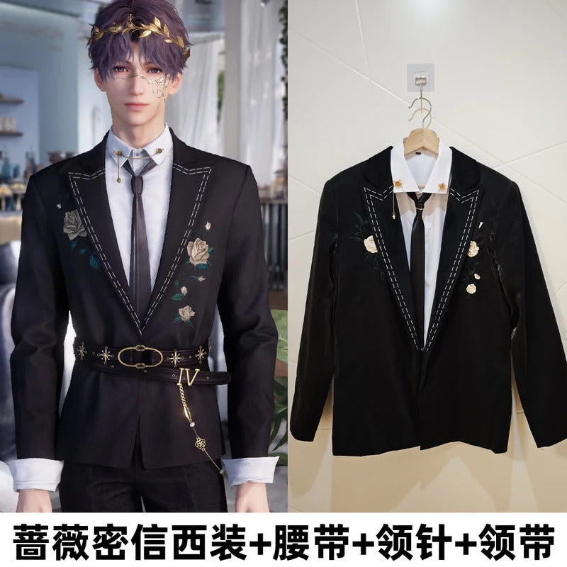 Love and Deepspace Rafayel Cosplay Costume Rose Secret Letter Halloween Carnival Party Christmas Play Role Clothes Clothing