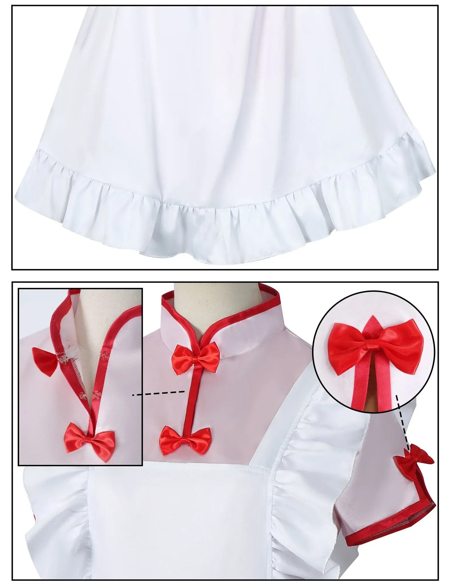 Anime Ranma 1/2 Shampoo Cosplay Costume Wig Dress Maid Uniform Cheongsam Headwear Ranma Saotome Halloween Party Women Girls Prop