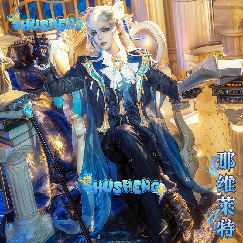Genshin Impact Neuvillette Cosplay Costume Adult Carnival Uniform Wig Anime Halloween Party Costumes Masquerade Women Game