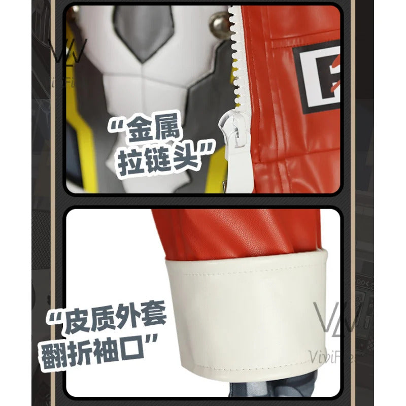 Game Zenless Zone Zero Billy Kid Cosplay Costume Wig Mask Guns Weapons Leather Uniform White Hair Cunning Hares Aka Gentle House