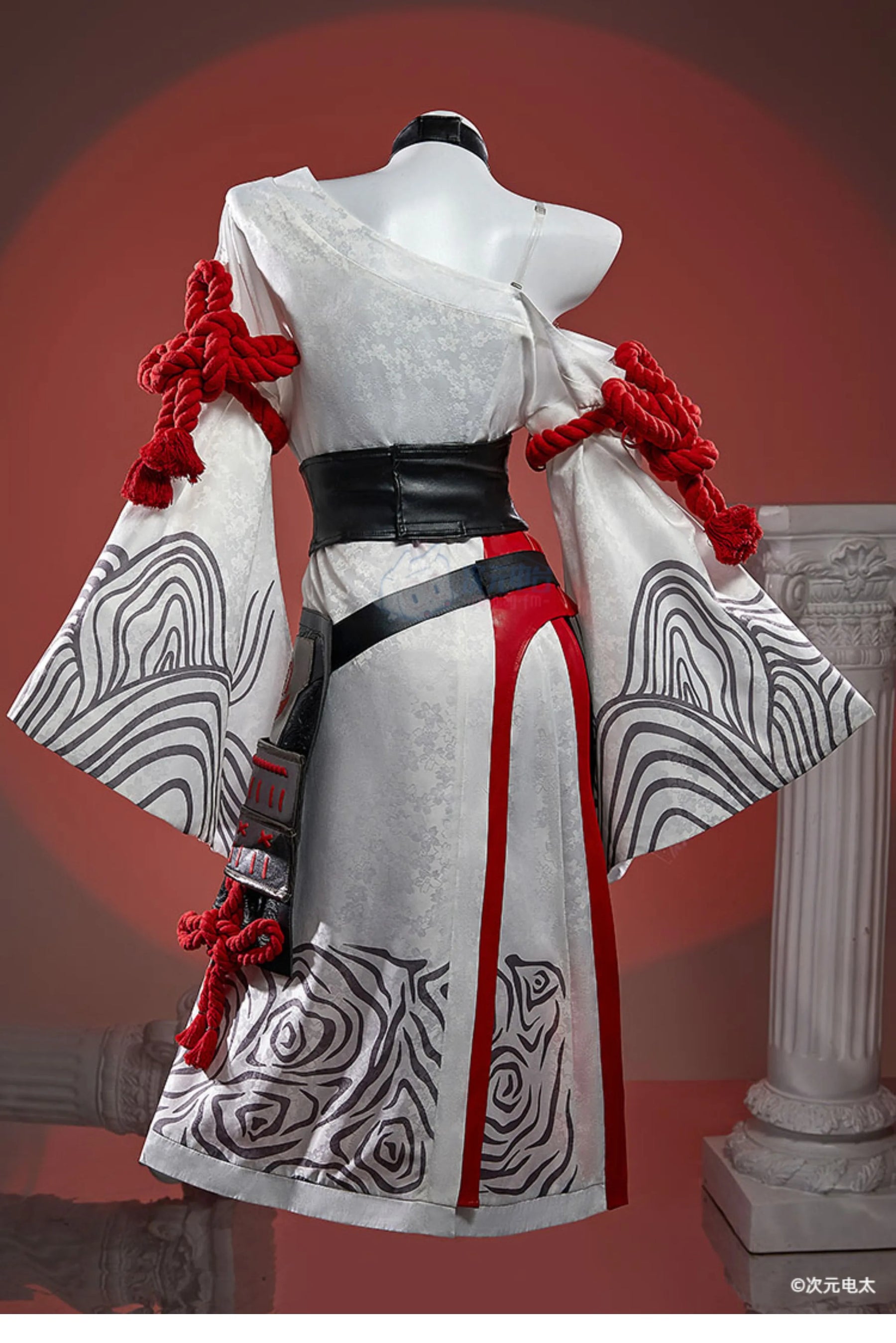 The Night Rose Hundred levels Cosplay Costume Halloween Sexy Kimono Dress Leather Pants Coat Waist Cover Gloves Set