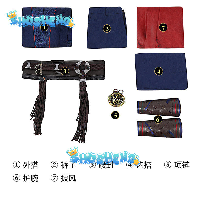 Doctor Strange Costume Stephen Strange Halloween Outfits The Multiverse of Madness Cosplay Suit Cloak