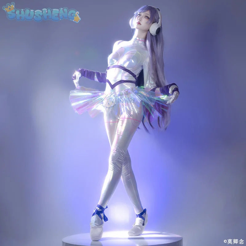 Shusheng-R Marija Game Muse Dash Cosplay Mechanical dancer Costume New sexy leather jumpsuit accessory prop Halloween party women uniform