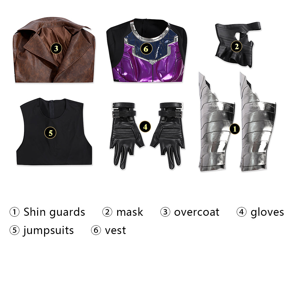 Gambit Cosplay Costume Man Leather Trench Coat Full Set and Individual Items Are Sold Custom Size