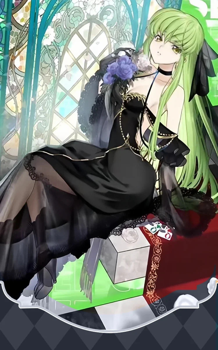 Code Geass cosplay C.C. New Halloween carnival sexy black evening dress party dress accessories prop C.C. A set of women