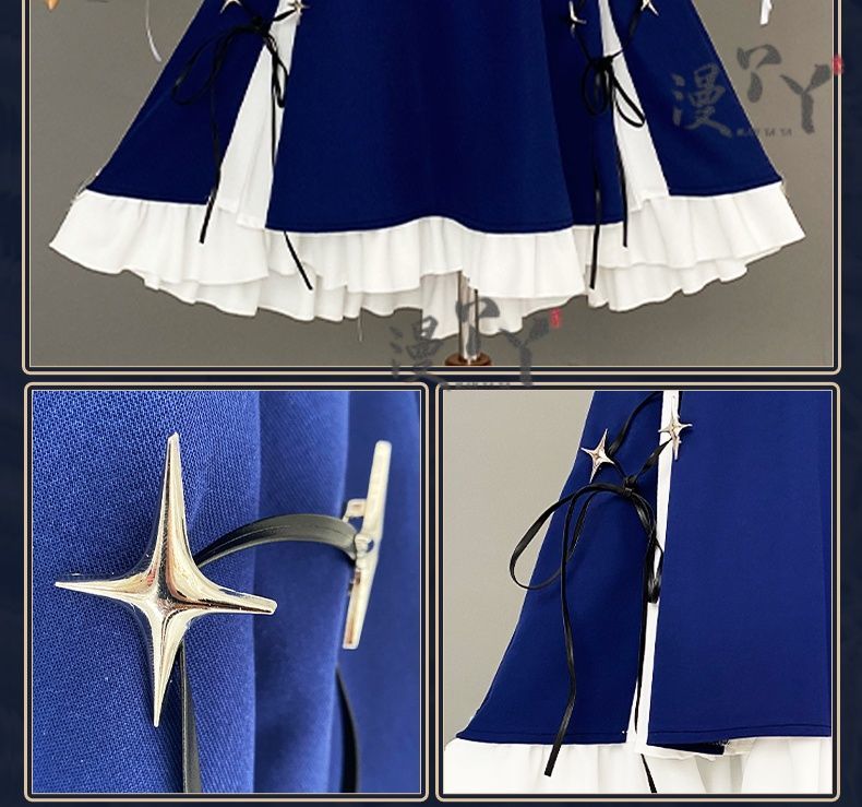 Arknights Amiya Cosplay Costume Set Dress Ear Headband White Navy Games Anime Costumized Outfit for Women