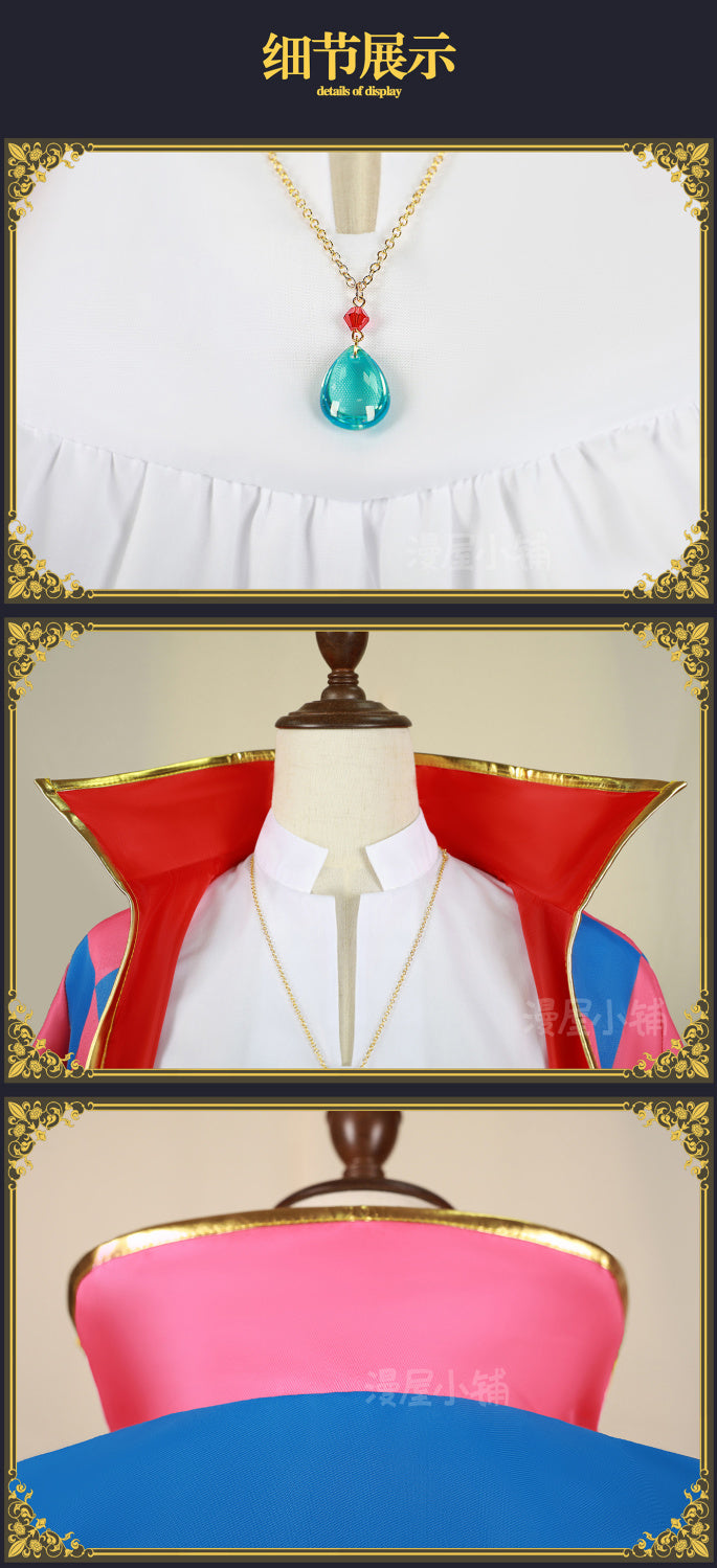 Howl Cosplay Costume Anime Full Set With Jacket Shirt Pants Necklace Earnings For Halloween Comic Con Big Size Howl Outfits