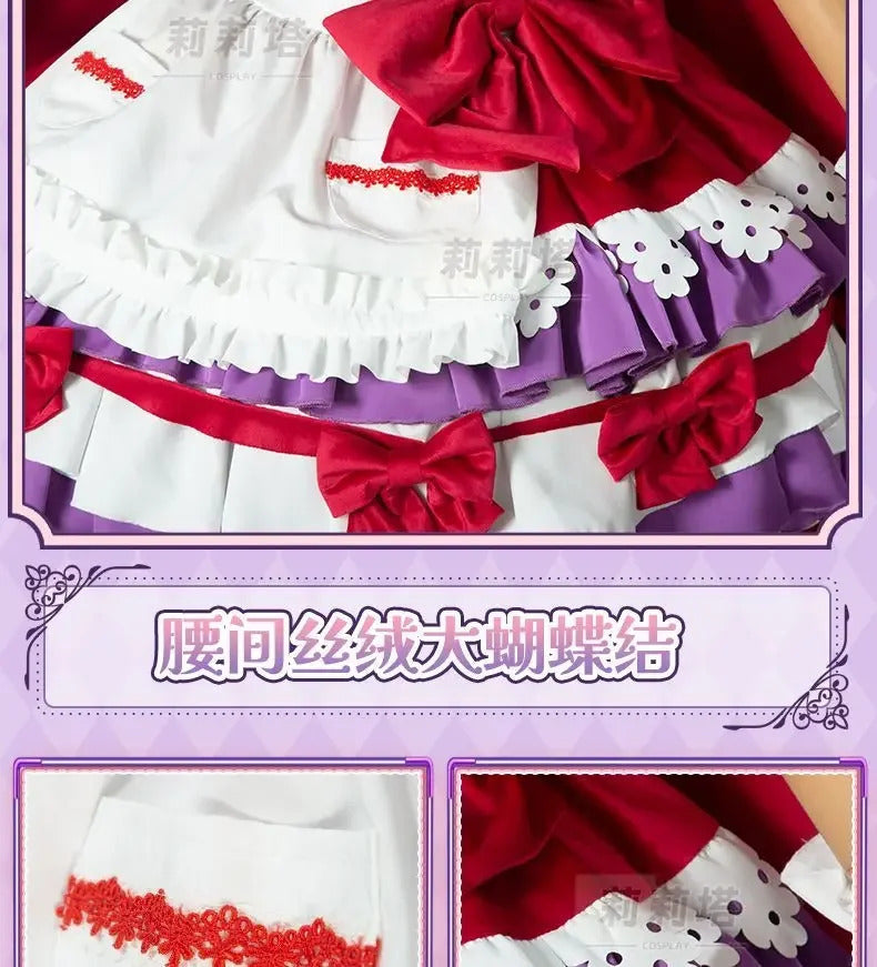 Manaka Laala cosplay 10th Anniversary Christmas red lolita dress Anime Pripara costume party gift girl accessories sweet new set