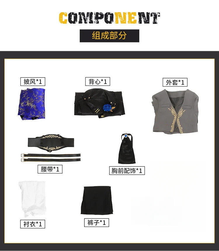 Sephiroth FF14 Game Final Fantasy Cosplay Blue Rose Thorn Night Costume Shoes Accessories props jackets Halloween Party Uniform