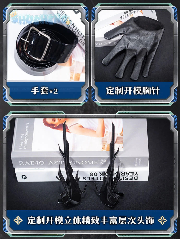 Game Arknights logos cosplay aefanyl costume fashionable handsome cloak ring gloves props set Halloween party Woman Man uniform