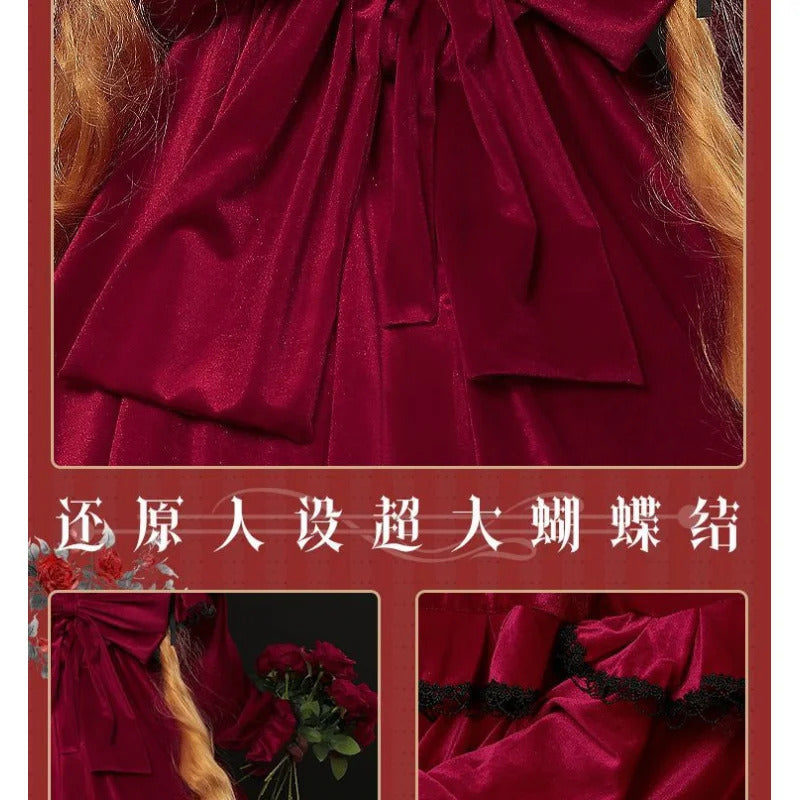 Rozen Maiden Shinku Cosplay Reiner Rubin Costume Cloak accessories Props Halloween carnival gorgeous red oversized dress set