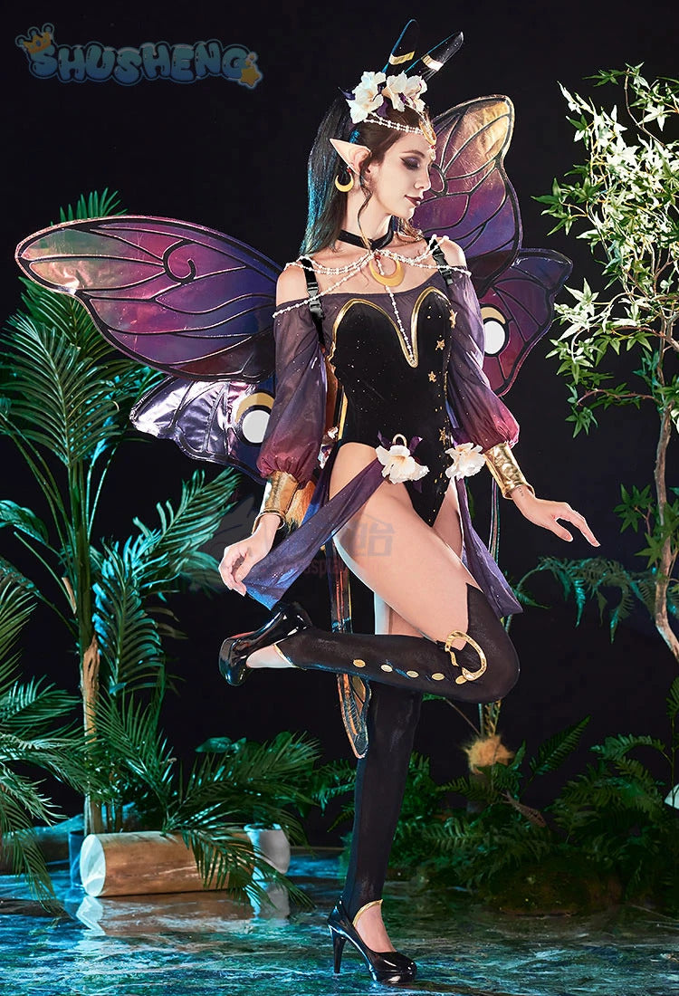 Anime Umbreon cosplay 2024 latest costume wings wig headband sexy dress girl Halloween party set