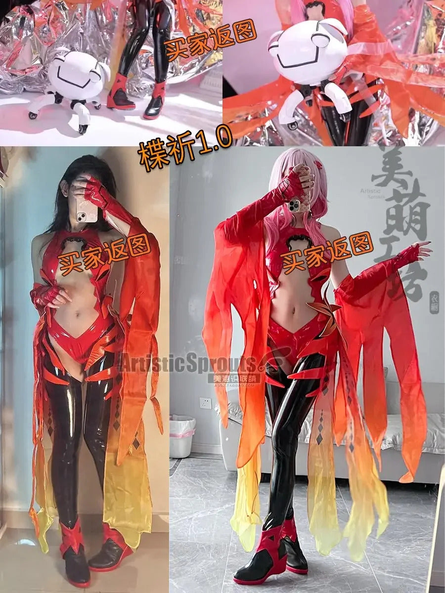 Inori Anime Cosplay Costume Guilty Crown Egoist Yuzuriha Cosplay Goldfish Red Sexy Jumpsuits Fighting Uniform Halloween For Suit