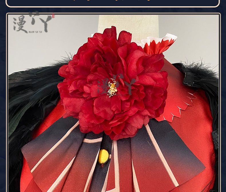 Identity V Edgar Valden Painter Multi-Colour Printing Cosplay Costume Exaggerated Feather Suit Hat Set Role-play Wig Shoe Outfit