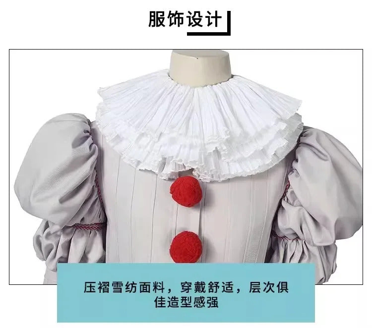 Movie Chapter Two Pennywise Cosplay Costumes Clown joker Halloween Mask Adult Kids Children Gift Home Clothes Super Cos Suits