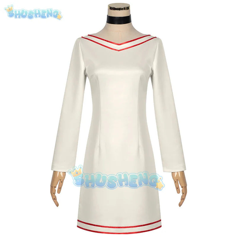 Anime dandadan Momo Ayase cosplay red costume coat dress socking earrings Hallowmas carnival play role clothes clothing
