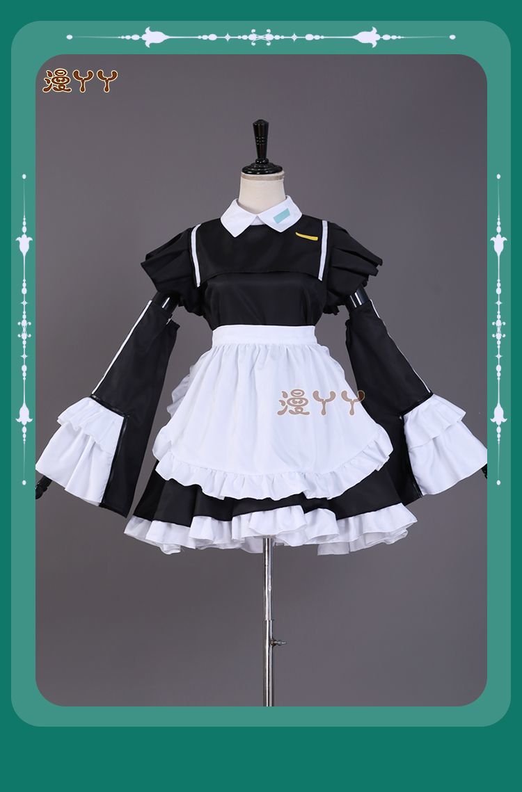 Hatsune Miku Black White Maid Apron Dress Uniform Outfit Anime Cosplay Costumes