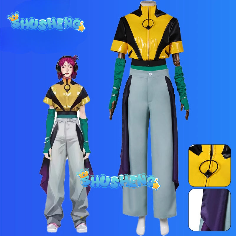 Game LOL Heartsteel Aphelios Alune Cosplay Costume Full Set Shoes Wig Uniform Outfits Aphelios Alune Heart Steel Cosplay Suits