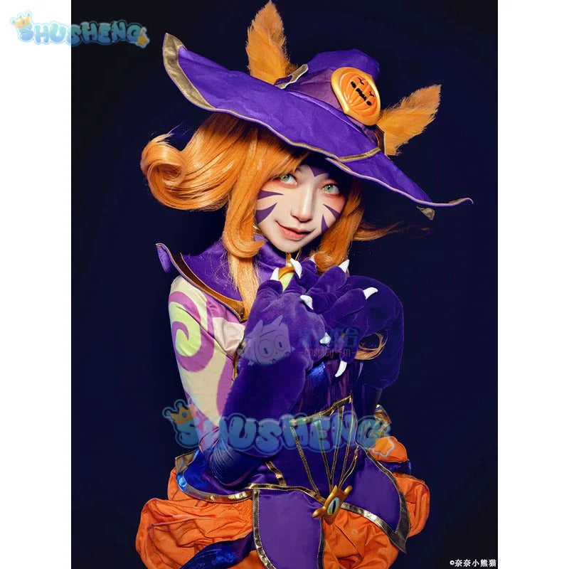 Game Lol Neeko Cosplay Costume Ears, hats, tail,accessories Halloween party funny and cute uniform Neeko Woman Man Set