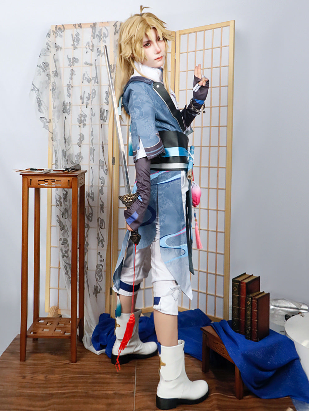 Yanqing Cosplay Honkai Star Rail Cosplay Costume Wig Flute Anime Game Halloween Party Outfits Prop for Women Girls