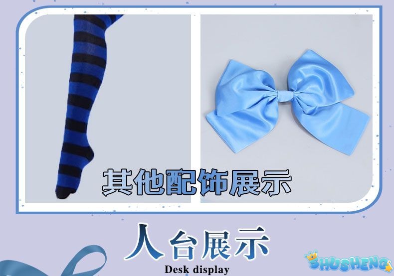 Stocking Anarchy Cosplay Panty & Stocking Black Dress Uniform Long Blue Halloween Party Outfits for Women