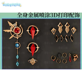 Shusheng-R Game Anaxagoras Honkai: Star Rail Cosplay Costume Halloween Carnival Handsome Coat Gloves Eye Mask Props Wig Men Uniform New Set