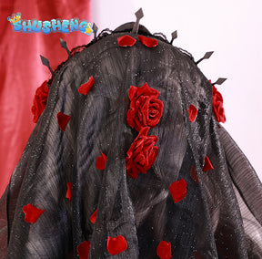 Identity V Ada Mesmer Psychologist Cosplay Night Skin Black Gothic Rose Women Lolita Dress Anime Cospaly Party Suit