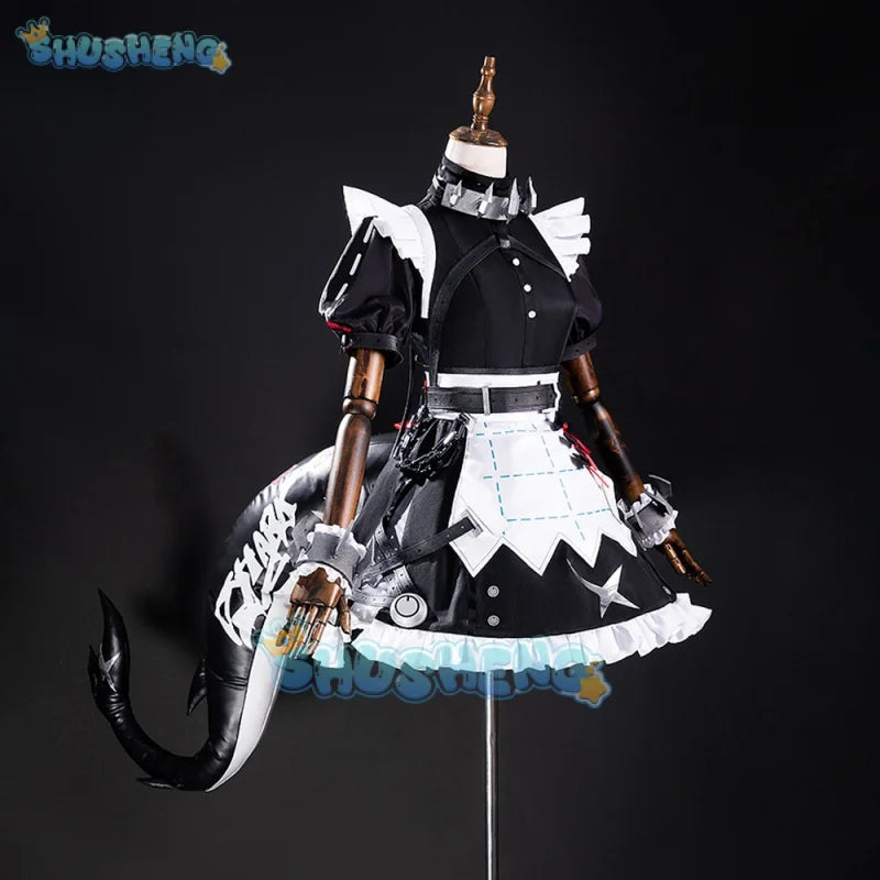 Zenless Zone Zero Ellen Joe Cosplay Costume Wig Maid Dress Uniform Tail Victoria Housekeeping New Eridu Halloween Party Women