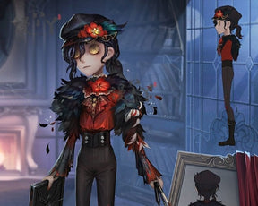 Identity V Edgar Valden Painter Multi-Colour Printing Cosplay Costume Exaggerated Feather Suit Hat Set Role-play Wig Shoe Outfit