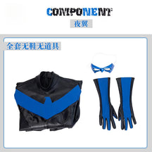 Shusheng-R Anime Nightwing Dick Grayson Cosplay Costume 3D Jumpsuit Halloween Suits Clothes Anime Outfits Men Uniform