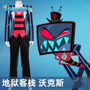 Hazbin Costume Cosplay Hotel Vox Cosplay Uniform Suit Outfit Men Halloween Carnival Christmas Blue Red Suit Role Playing Cosplay