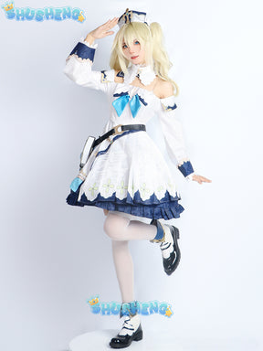 Game Genshin Impact Barbara Cosplay Costume Girls Princess Dresses Lolita Maid Clothes Wig Suit Anime Uniform Halloween Party