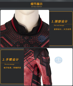 Movie Master of Kung Fu Cosplay Costumes Shang-Chi and the Legend of the Ten Rings PU Tops Pants Shoes Halloween Adult Suits