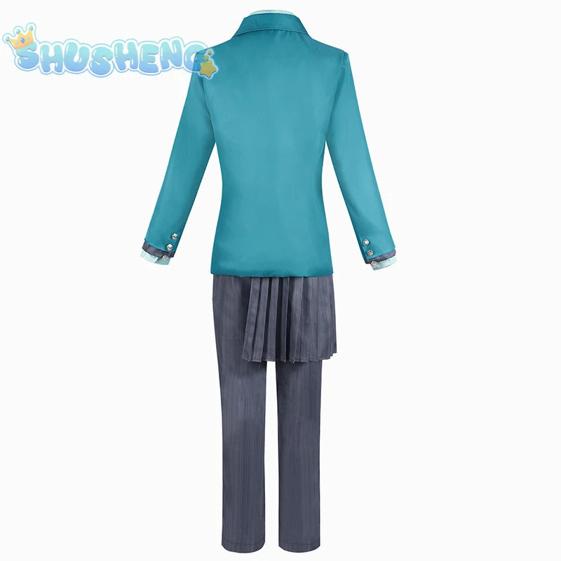 Movie Wicked Elphaba Cosplay costume Coat, shirt, apron, vest, tie, campus uniform Halloween party Elphaba Woman Man set S-XXL
