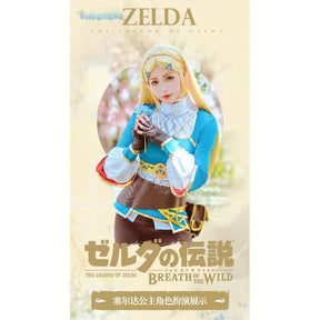 Game Princess Zelda Cosplay Costume Halloween Roleplay Masquerade Woman Accessories Wig Ears Complete Set