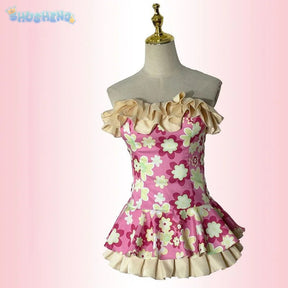 Anime Hoshimiya Ichigo Aikatsu！Cospaly Costume Halloween pink sweet dress vest belt prop set beach women New swimsuit uniform
