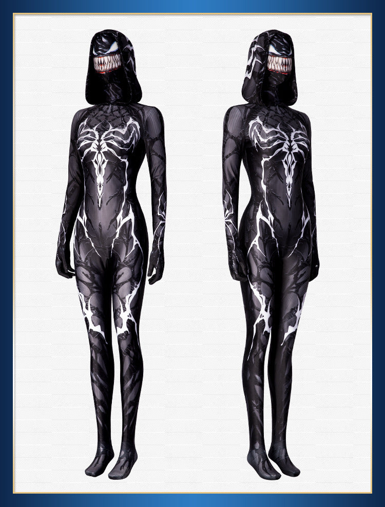 Woman Girls Halloween Black Raimi Spidercosplay Costume Venom Symbiote Suit Zentai Bodysuit Adults Party Jumpsuits