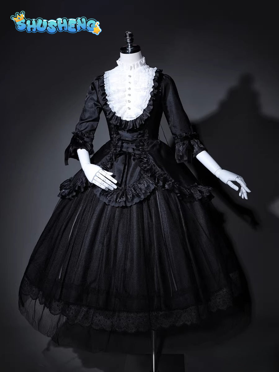 Cosplay Series: Puella Magi Madoka Magica - Madoka Kaname/ Homura Akemi - Mourning Dress doujin Cosplay Costume full set Shushengcos