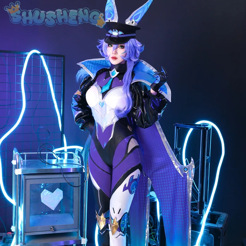 Game LOL battle bat Xayah cosplay costume uniform coat cloak hat gloves women Halloween party Carnival role play outfits