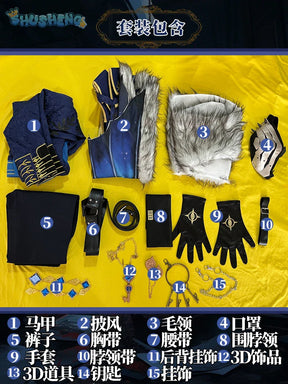 Shusheng-N Identity V Hermit Alva Lorenz Warden Game Suit Handsome Uniform Cosplay Costume Halloween Party Role Play Outfit Men Woman