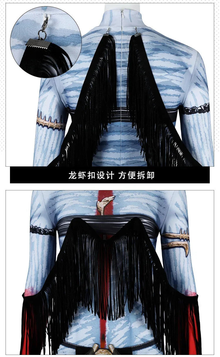 Shusheng-R Avatar:Fire and Ash Neytiri te Ckaha Mo'at’ite Cosplay Costume Tail Zentai Female Halloween Party Bodysuit