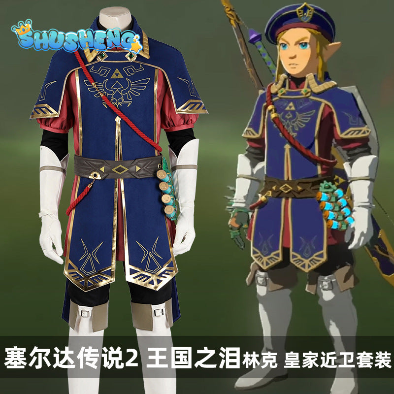 Miccostumes Men's Link Uniform Cosplay Costume Outfit for Men Tears of the Kingdom link Royal Guard Uniform Halloween Coaplay Costumes