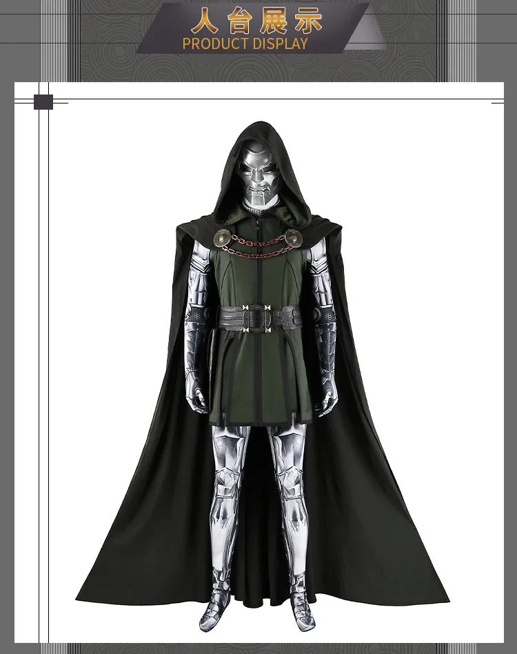Doctor Doom Cosplay Costume Doom Vest Jumpsuit Helmet Outfit Halloween Carnival Party Christmas Play Role Clothes Clothing