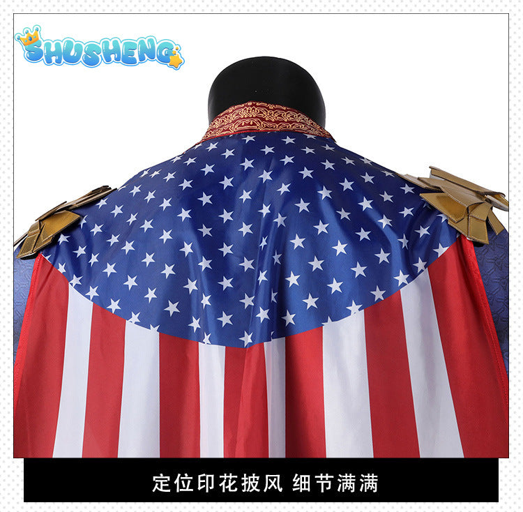 Cospaly The Boys Homelander Superhero Costume Adult Man Halloween Costumes Antony Starr Jumpsuit Cloak Blue Bodysuit new